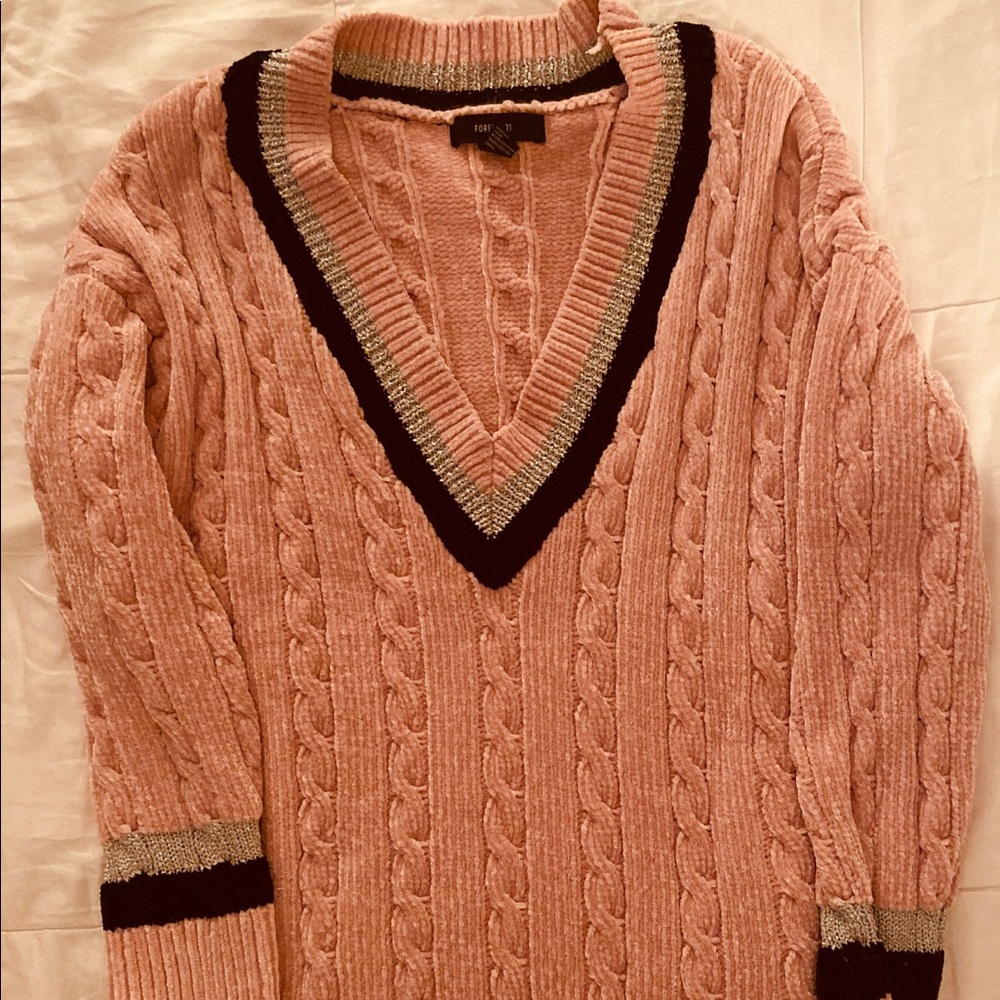 Pink V- neck sweater